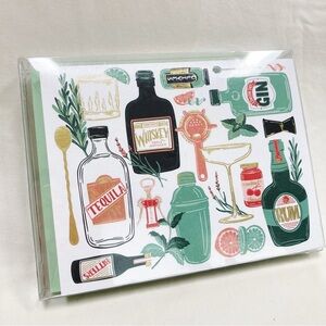Bar Cart Notecards from Paper Source 10 Cards with Envelopes